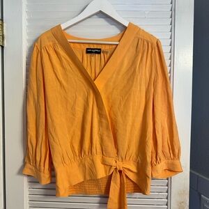 Karl Lagerfeld Orange Wrap Blouse